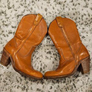 Vintage Frye Women's Brown Cowgirl Boots Size 5